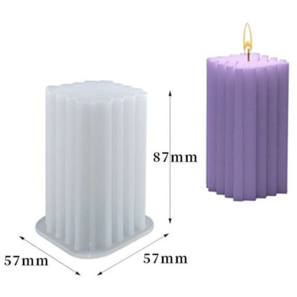 DIY Silikon Lysform Riflet Firkantet Stearinlys