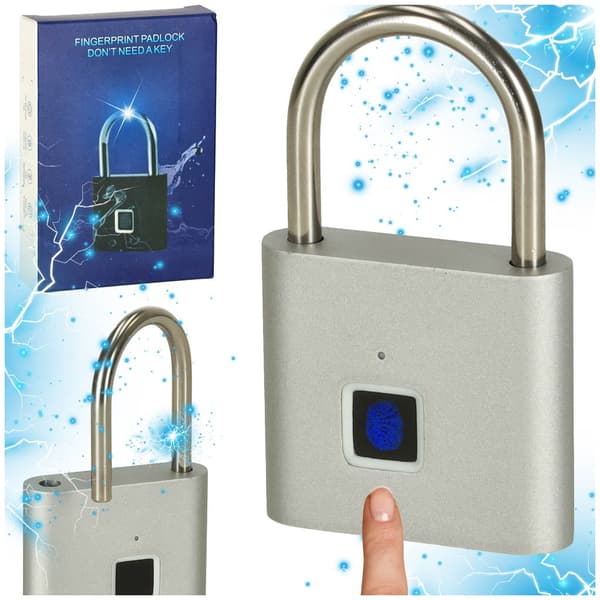 Fingerprint Lock Electronic Padlock IP56, 10 Fingerprints