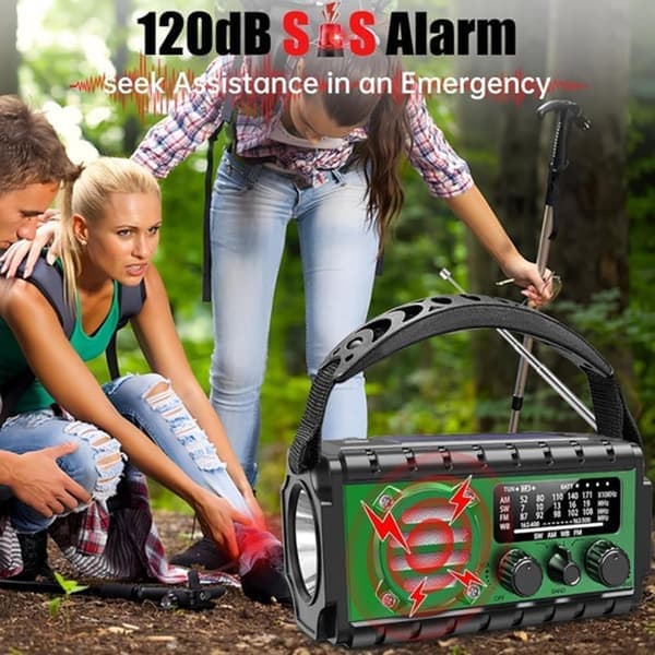 Emergency Radio | Solar Powered Hand Crank Radio with AM/FM/SW, Flashlight and SOS Function