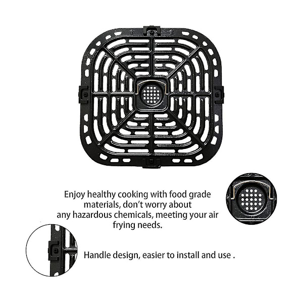 Instant Vortex Plus 6qt Luftfrityr Grillplate, Oppgradert Kvadratisk Grillpanne