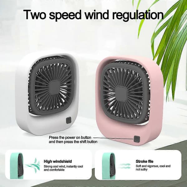 Håndholdt Mini Ventilator, Lille Bærbar Ventilator med Beslag, USB Genopladelig Vippe Ventilator - FARVE: style814