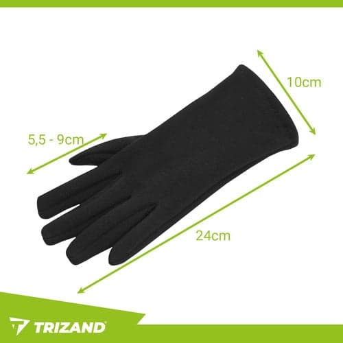 Touchscreen Gloves Black with Removable Warm Lining, Unisex 24 cm