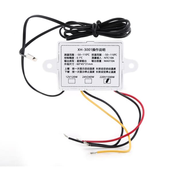 AC220V Digital LED Temperaturkontrollmodul, Termostatbryter med Vanntett Probe