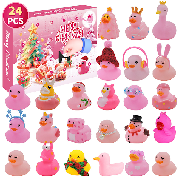 Julekalender med 24 dages nedtælling - Pink And - Blind Box Legetøj Julegave - XT-96-4