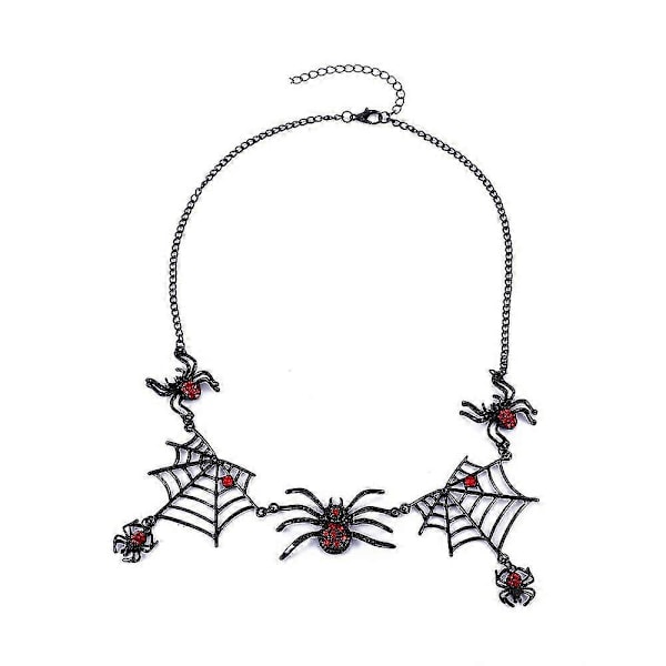 Halloween Tarantula Spindelvävs Halsband Kristall