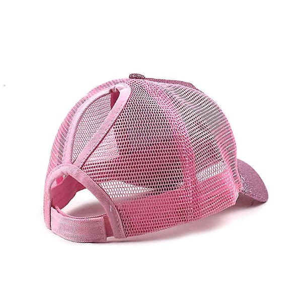 Ponytail Messy Buns Trucker Baseball Visor Cap Unisex Glitter Hat