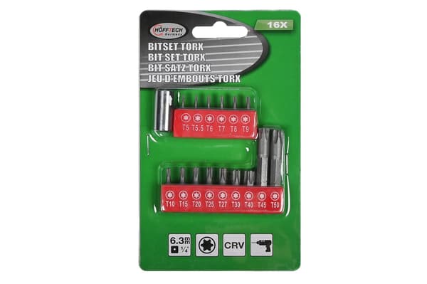 Bitssæt torx 16 dele