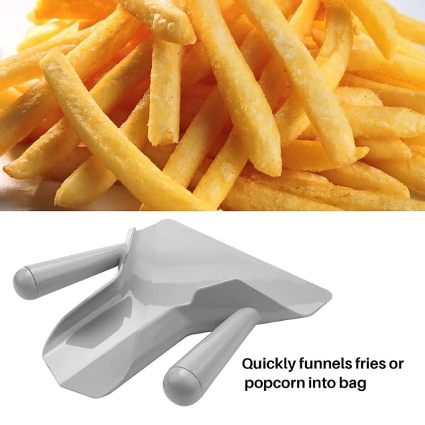 Plastskuffe for pommes frites, potetgull, popcorn - Dobbelt håndtak