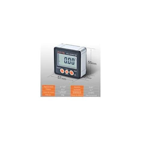 Digital inklinometer, 0-360°, magnetisk base