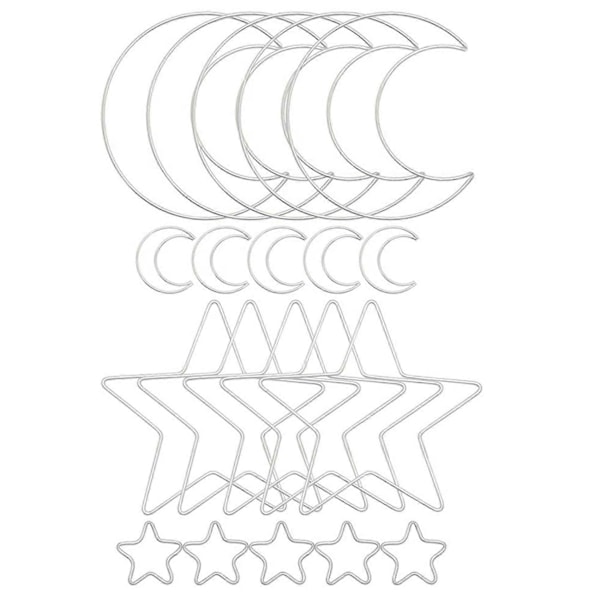 Måne Stjerne Drømmefanger Metal Bøjle Ringe Cirkel Macrame til DIY Håndværk Drømmefanger Fremstilling Hjem Væg