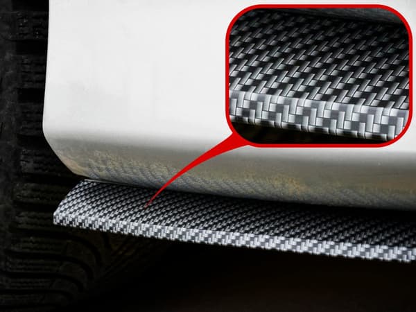 Frontspoiler kulfiberlook gummi 2,5 m x 5 cm selvklæbende universal