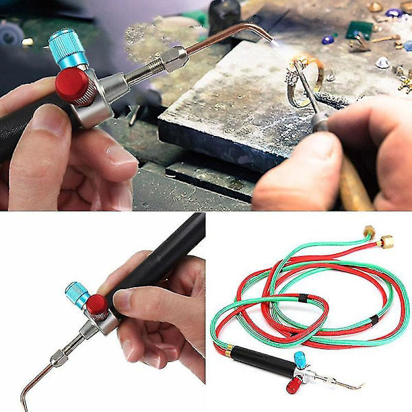 Smykker Juvelerer Mikro Mini Gas Lille Lommelygte Svejsning Lodning Kit Værktøjer Med 5 Spidser