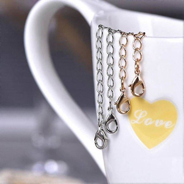 8 st guld halsband förlängare smycken halsband förlängare kedja halsband förlängare berlocker hummerklospännen kedja förlängare