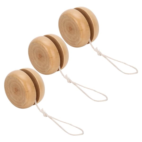 Wooden Yo-Yo Set - 3 Pieces, Handmade, Mini Round Shape, DIY Craft for Babies