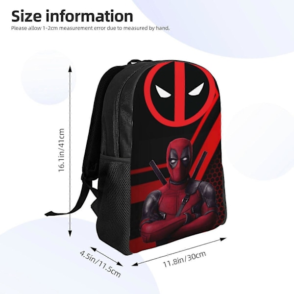 v390 Deadpool Børnerygsæk Skoletaske til Teenagere Drenge dmSJB390