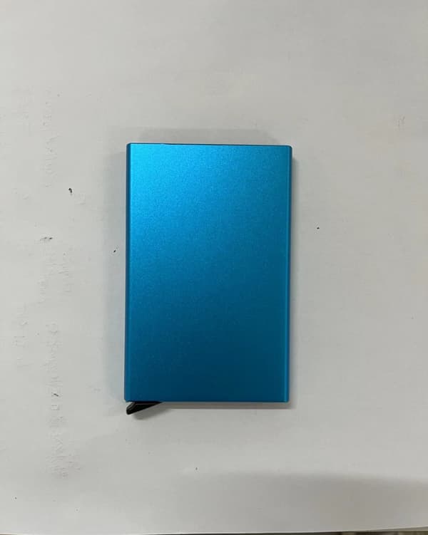 Pop-up Aluminium Kortholder Sæt med RFID Beskyttelse (Sort/Blå)