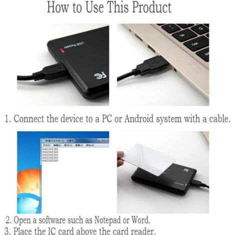 13,56MHz RFID IC Smart Card Reader USB Kontaktfri Nærhetskortleser USB Plug