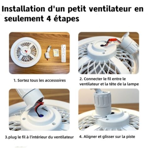 Stille loftventilator med LED E27-lys – 3 hastigheder – Dæmpbar – Timer – Værktøjsfri installation – Grå - 3 hastigheder