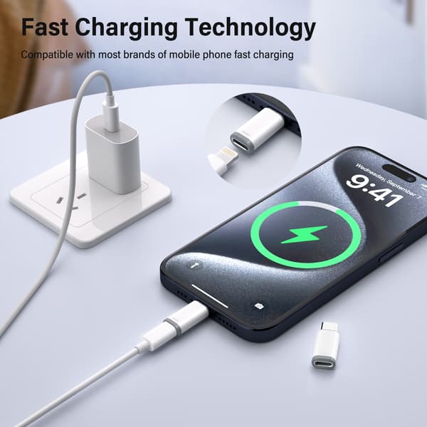Lightning (hunn) til USB-C (hann) adapter