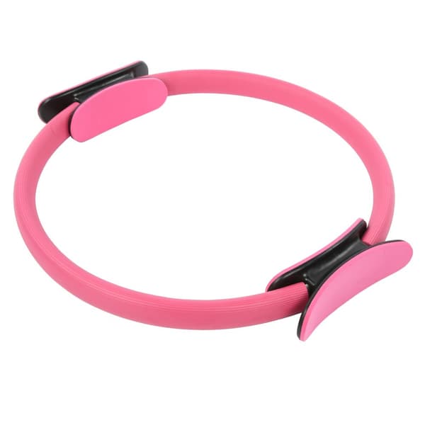 Pink Yoga Ring: Exercise Ring with Dual Handles for Home Workouts