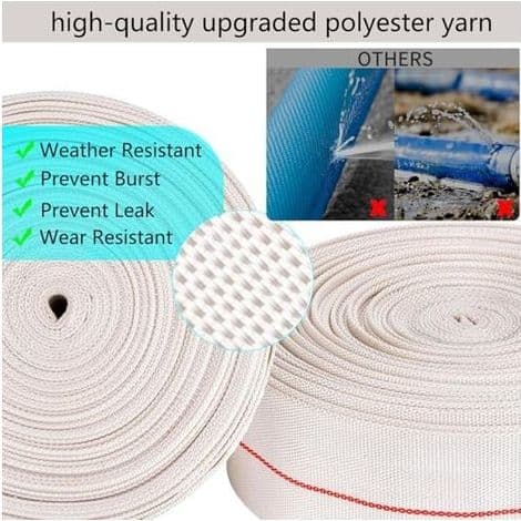 Platt 32 mm 1 1/4 10 M brandslang för dränkbara pumpar eller smutsvattenpumpar (32 mm, 10) -