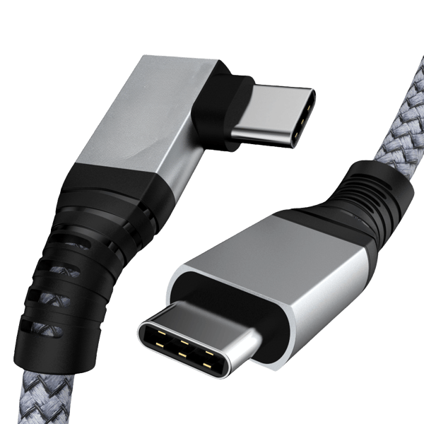 240W 90 graders rettvinklet hode GEN 2-USB 3.2-kabel USB-C hannkabel 20 Gbps MultiColor 2 m