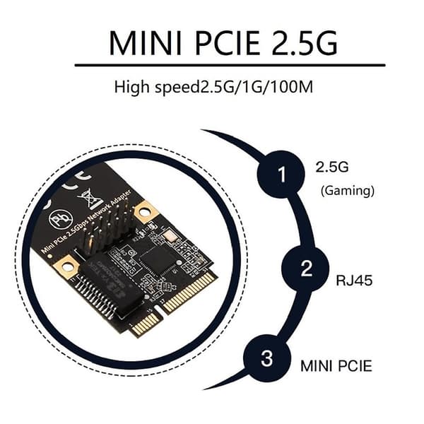 2.5gbps Mini Pci-e Netværksadapter 2500m M.2 Lan Kort Til Desktop Pc