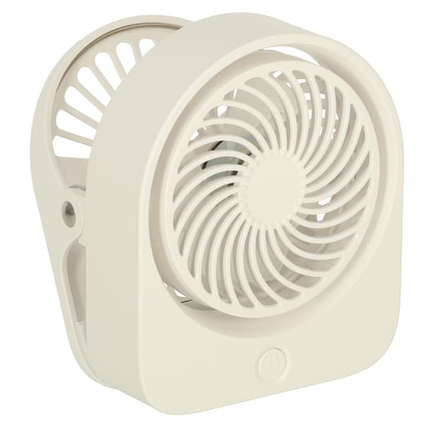 Mini Table Fan with Clip USB Rechargeable Wireless White