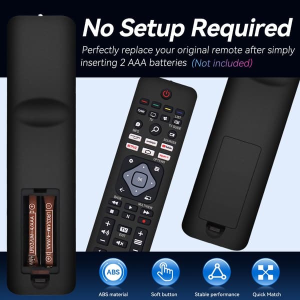 Philips Compatible TV Remote Control | Universal All Philips Smart TV, LED, LCD, HDTV, 3D