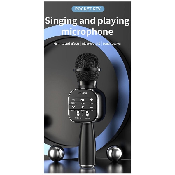 Trådlös Bluetooth mikrofon Handhållen mikrofon Professionell högtalare Musikspelare Gaming Mic för