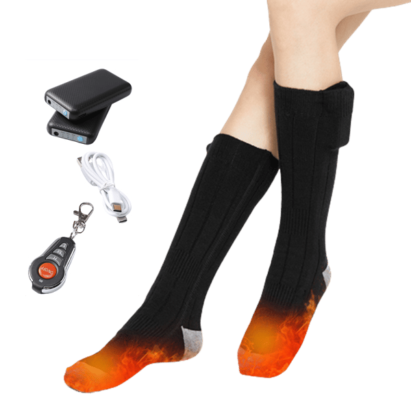 Battery Heated Socks with Remote Control 4000 mAh Black M