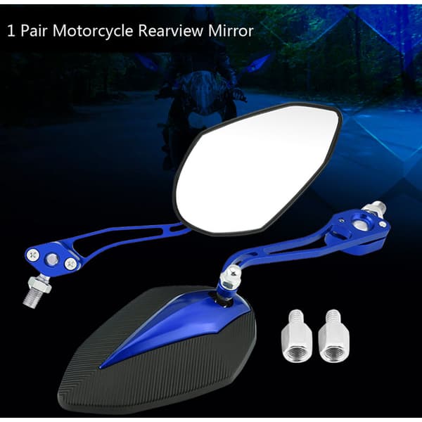 Par 8mm 10mm Universella Motorcykel Backspeglar/Sidospeglar, Blå