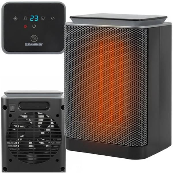 Ceramic Electric Heater 1500W with LED Display, Timer, Black