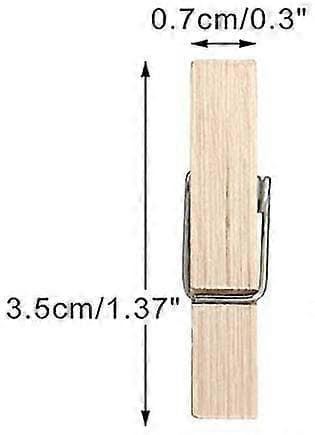3,5 cm Mini Treklips. 100 stk. Treplugger Bilder Håndverksklips Mini Klesklyper