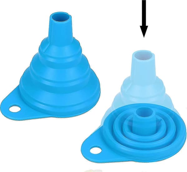 2 kpl - Silikonisuppilo - Kokoontaittuva - 7 cm pinkki sininen