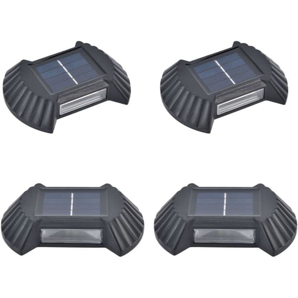 Sett vanntette multifunksjonelle LED-solcellevegglamper for uteplass, hage, utendørs innkjørsel, hvitt lys