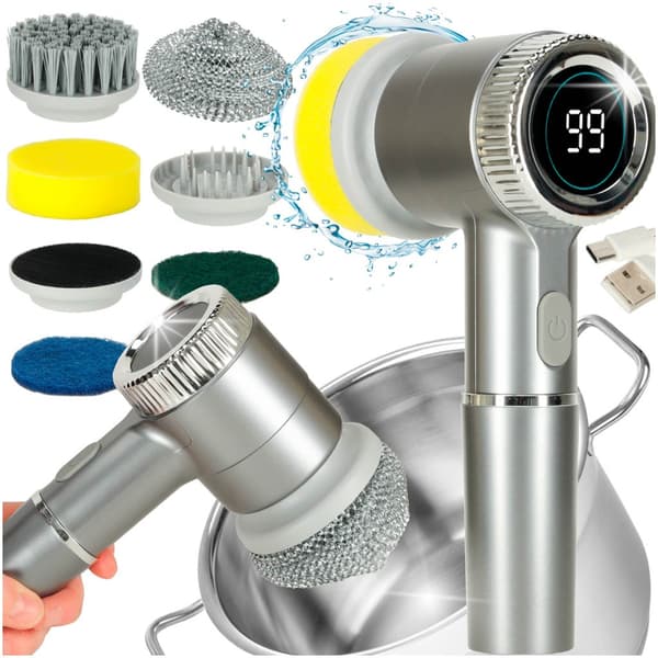 Electric 5-in-1 Cleaning Brush - Interchangeable Brush Heads