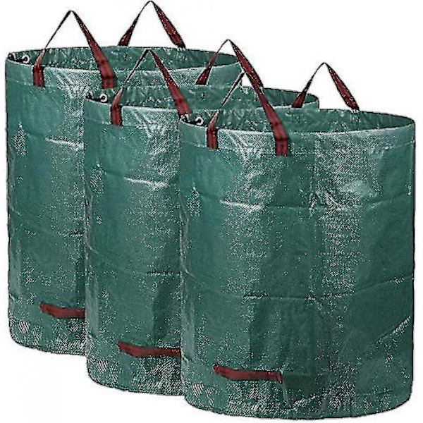 3 x 300L Haveaffaldsposer (h84 cm, D67 cm), Stor Havepose Med Håndtag, Vandafvisende Affaldsposer Heavy Duty-xinhan