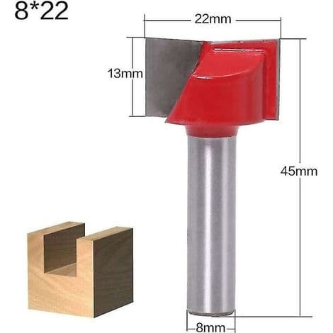 Fræserbit Bundrengøring Træbearbejdningsfræserbit 8 mm skaft 8 mm bit plan skaft trim hængsel