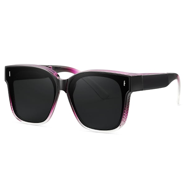 Sammenfoldelige Suncovers Solbriller Over Briller Sort/Pink