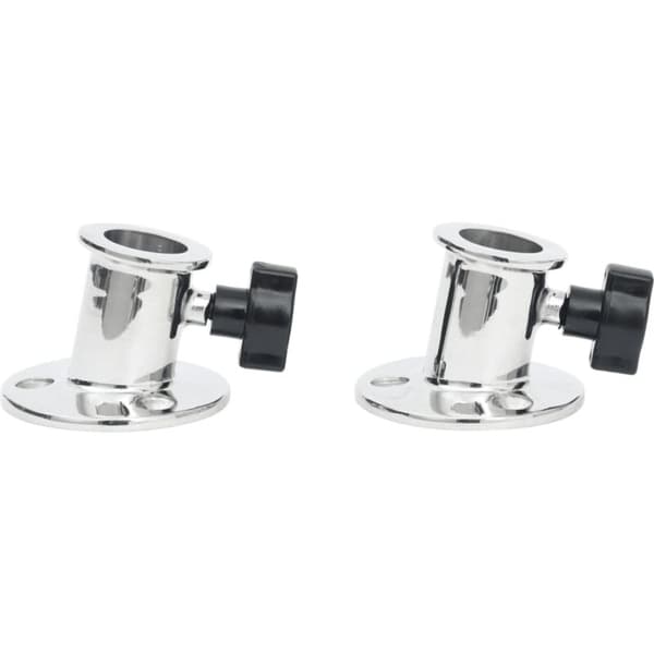 Rund bimini-base til 26 mm rør, 2 stk., rustfrit stål