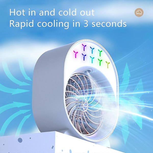 Lille klimaanlægsventilator, husholdningsventilator, kontorvandventilator, skrivebordsminiventilator til kollegieværelse, style1
