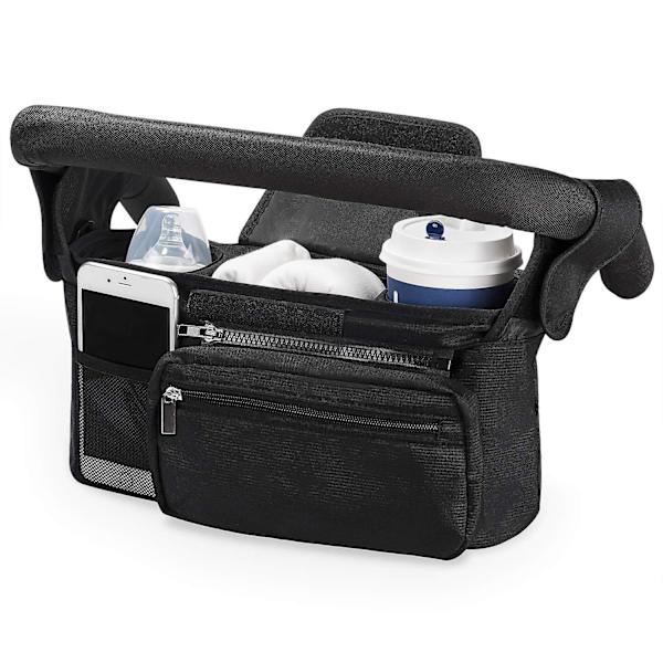 Universal Stroller Organizer Med Isolerende Koppbærer, Avtakbar Telefonveske Og Skulderstropp