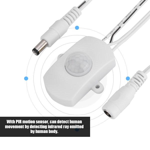Mini PIR Infrared Motion Sensor Switch for LED Strip - White, 5A, DC 6-24V
