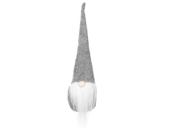 Standing Felt Gnome Figurine Grey/White 30 cm Christmas Decoration
