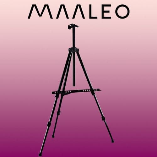 Malerstativ A-form justerbart 77-160 cm svart med etui