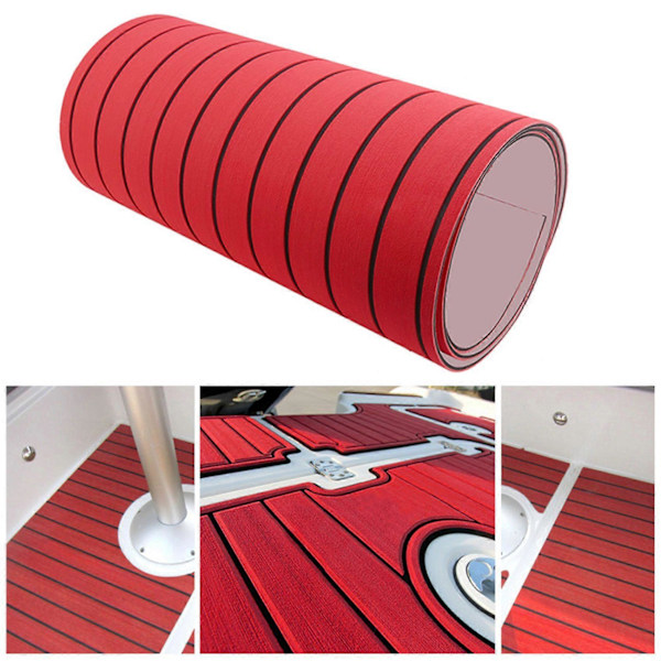 -Liimautuva Vaahtomuovinen Tiikkikansi Jahti Veneen Lattia Synteettinen Veneen Lattiamatto 2400X450X6mm Punainen