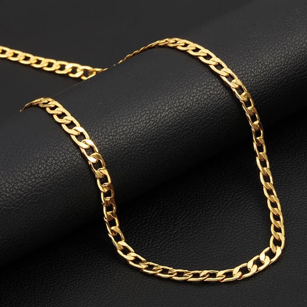 Halsband Tjock Kedja Länk Guld Guldpläterad 55cm