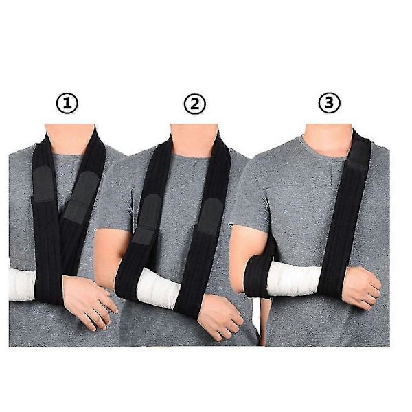 1 st - 175 cm - Svart Arm Sling, Justerbar Lätt Bekväm Axelfixering Armsling Andningsbar Axelstöd För Arm/hand/armbåge