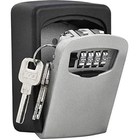 Högsäkerhetspolisnyckellåda, Safe Key väggmonterad med 4-siffrigt nyckelkombinationslås, högsäkerhetsfack för förvaring av nycklar